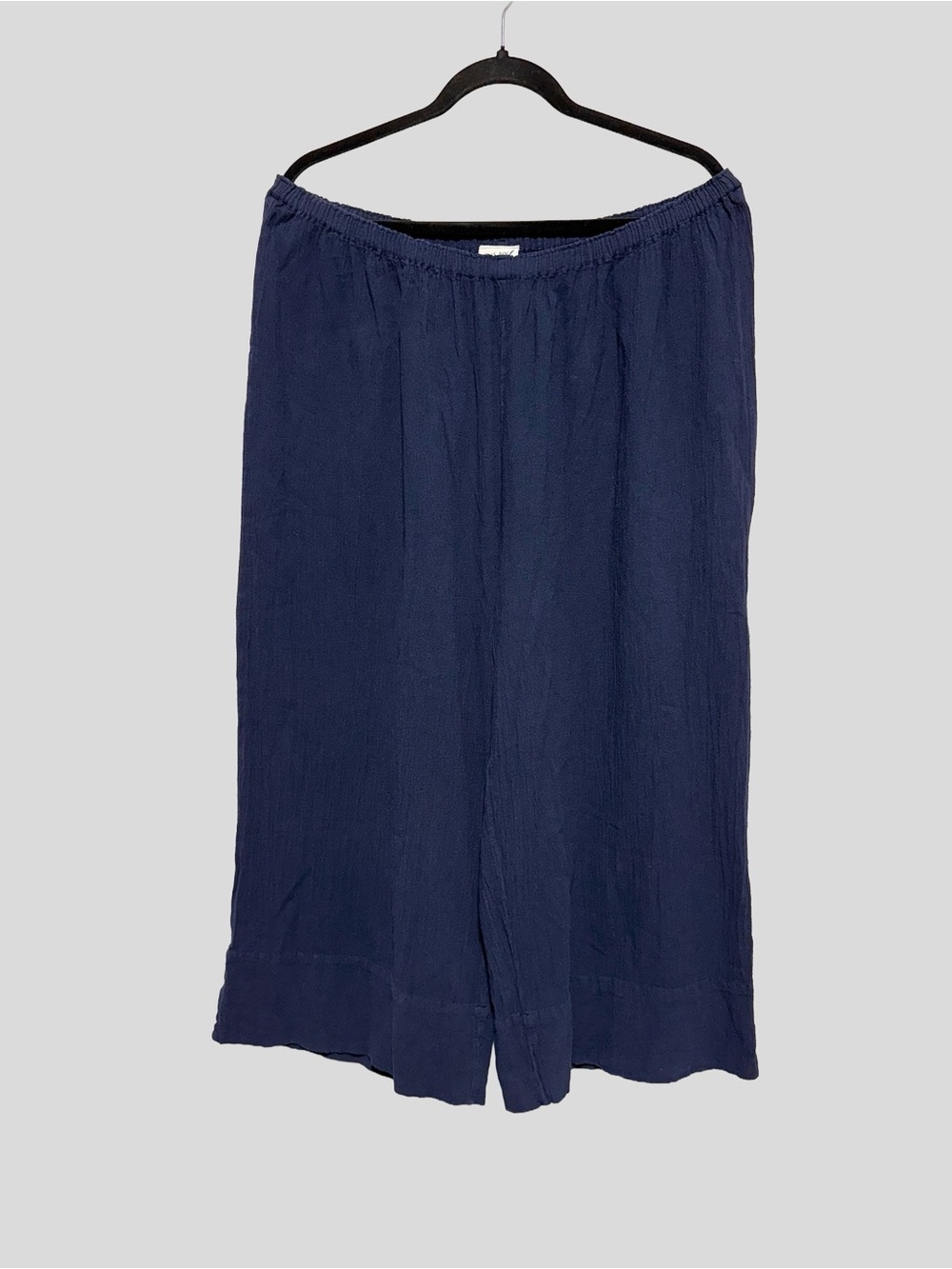 OH MY GAUZE Navy Cotton Gauze Wide Leg Crop Pants Coastal Boho